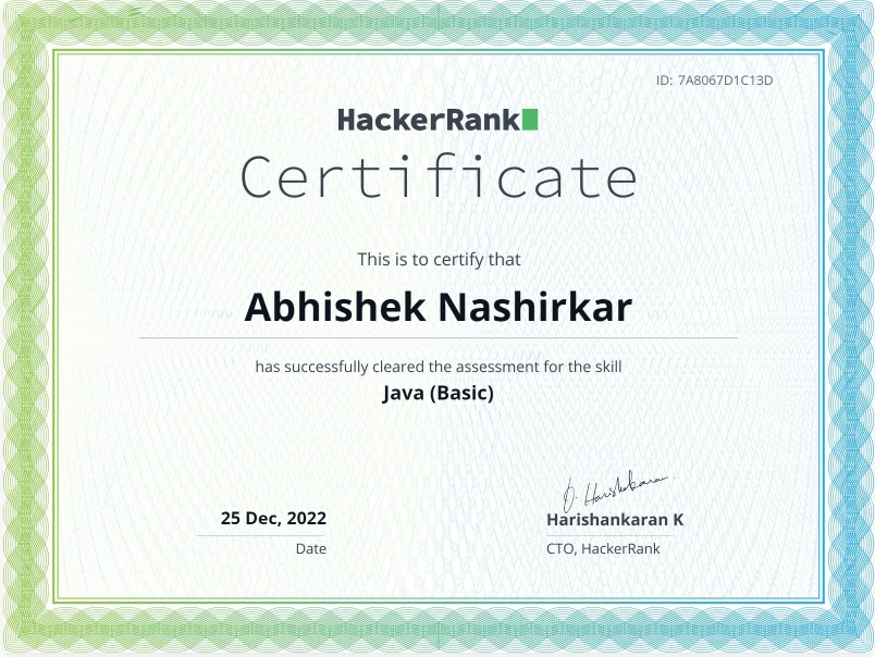 Java Certificate